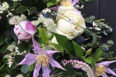 Funeral Wreath - mixed flowers, roses & clematis