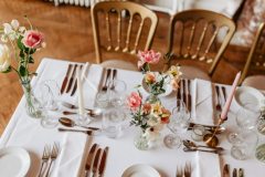 Wedding table decor, spring flowers