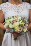 Bridal bouquet - roses, hydrangea, lily of the valley - Courtney Louise image credit