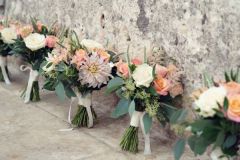 Bride & Bridesmaid bouquets - Cafe au Lait Dahlia & Roses - Kate Hopewell-Smith image credit