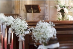 Church wedding - pew flowers