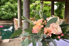 Registrar table wedding flowers
