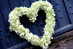 Funeral Heart Wreath - pale green hydrangea