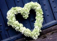 Funeral Heart Wreath - pale green hydrangea