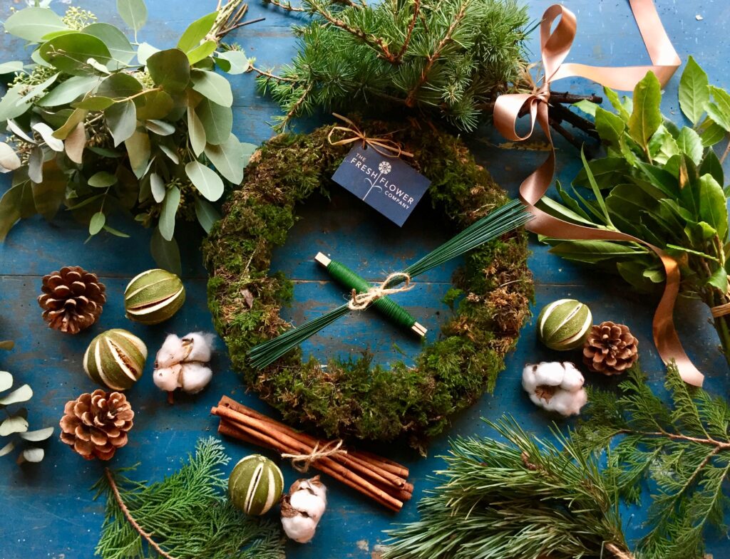 Christmas Wreath Making Kit 'Festive Limes' - Beautiful flowers, naturally styled for all occasions.